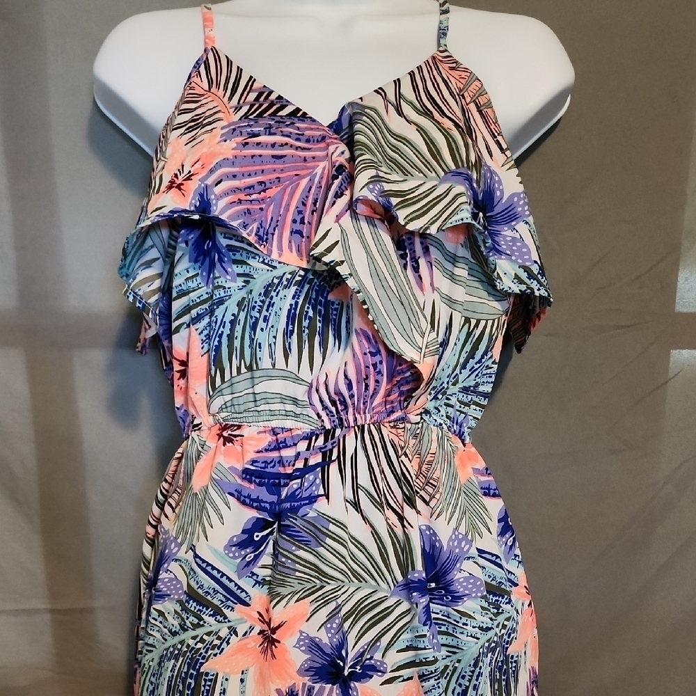 NWT Pink and Blue Spaghetti Strap Midi Sundress - Picture 3 of 5